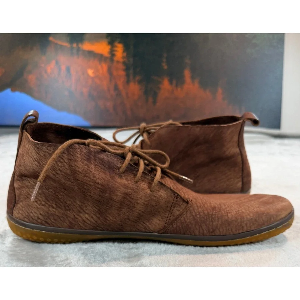 Vivobarefoot Mens Soul Of Africa Gobi II Leather Barefoot Chukka Boots Brown 45